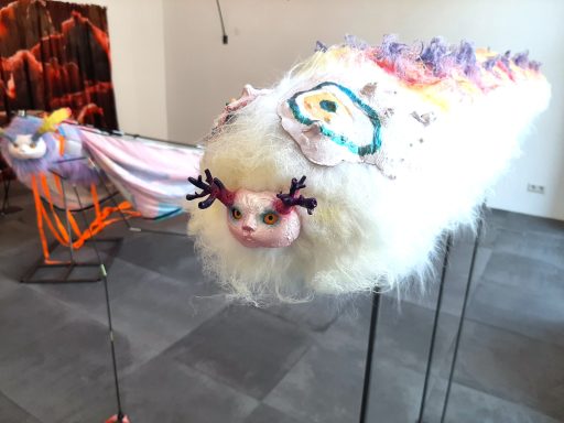 Kenji Lim, Forbidden Caterpillar (Fizzy Swizzler), 2026, mixed media, 150 x 21 x 21 cm, unique