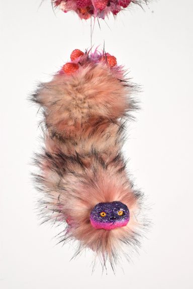 Kenji Lim, Forbidden Caterpillar (Catkin), 2026, mixed media, 79 x 15 x 18 cm, unique