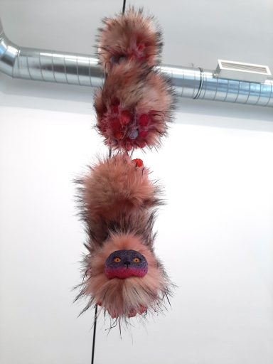 Kenji Lim, Forbidden Caterpillar (Catkin) , 2026, mixed media, 79 x 15 x 18 cm, unique